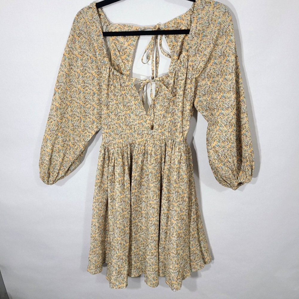 MinkPink Women's Size XS Dress Yellow and Blue Backless Dress